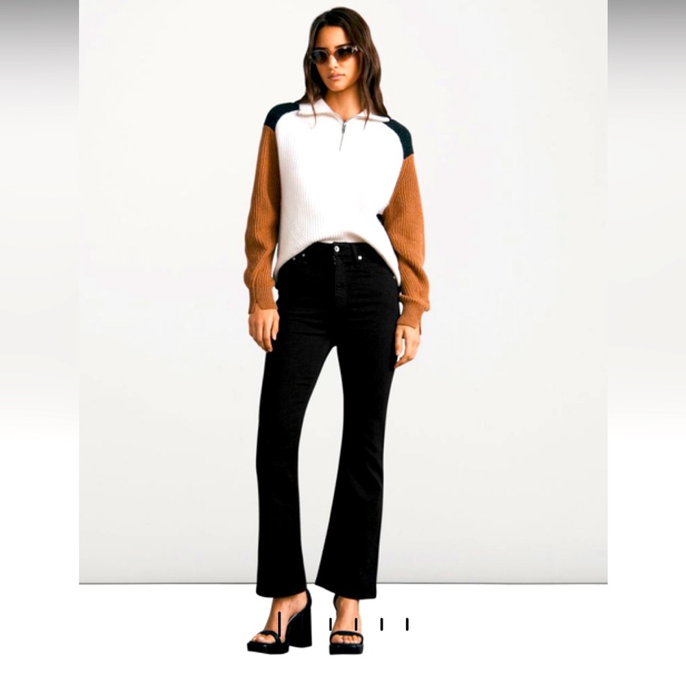 rag & bone High-Rise Black Cropped Jeans, 25